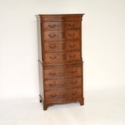 Antique Mahogany Serpentine Chest On Chest