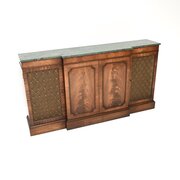 Antique Marble Top Grill Front Mahogany Sideboard