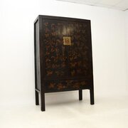 Antique Oriental Lacquered Chinoiserie Cabinet