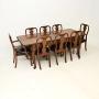 Antique Queen Anne Style Burr Walnut Dining Set