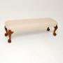 Antique Queen Anne Style Carved Walnut Stool