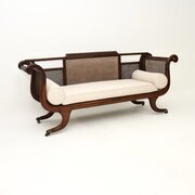 Antique Regency Period Caned Mahogany Sofa
