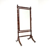 Antique Regency Period Mahogany Cheval Mirror