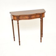 Antique Regency Style Burr Walnut Console Table