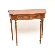 Antique Regency Style Burr Walnut Console Table
