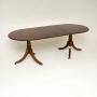 Antique Regency Style Mahogany Brass Dining Table