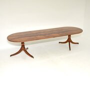 Antique Regency Style Mahogany Brass Dining Table