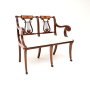 Antique Regency Style Mahogany Settee