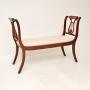 Antique Regency Style Mahogany Window Seat / Bench