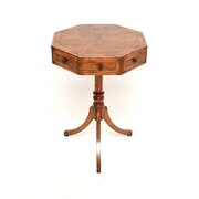 Antique Regency Style Yew Wood Drum Table