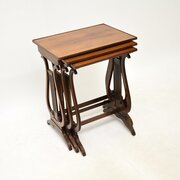 Antique Regency Style Yew Wood Nest Of Tables