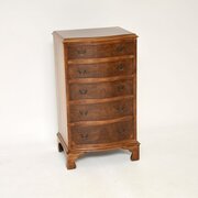 Antique Serpentine Burr Walnut Chest Of Drawers