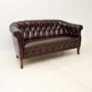 Antique Swedish Leather Sofa