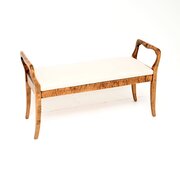 Antique Swedish Satin Birch Duet Piano Stool