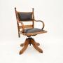 Antique Victorian Bentwood and Leather Desk Chair