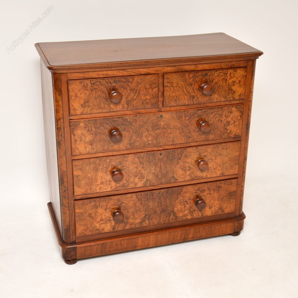 Antique Victorian Burr Walnut Chest Of Drawers Antiques Atlas