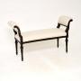 Antique Victorian Carved Mahogany Bench / Stool