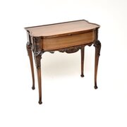 Antique Victorian Carved Walnut Console Table