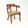 Antique Victorian Gothic Revival Oak Desk Chair