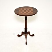 Antique Victorian Inlaid Rosewood Chess Table
