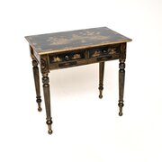 Antique Victorian Lacquered Chinoiserie Side Table