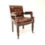Antique Victorian Leather and Mahogany Desk Chair