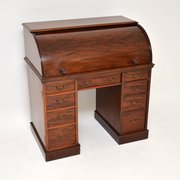 Antique Victorian Mahogany Cylinder Top Desk