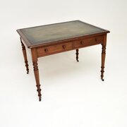 Antique Victorian Mahogany Leather Top Desk