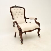Antique Victorian Mahogany Spoon Back Armchair