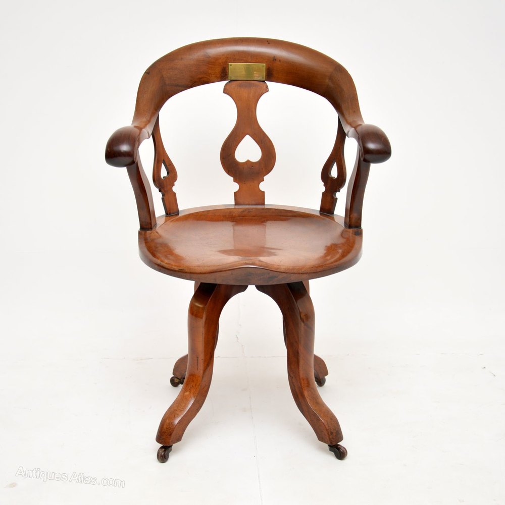 Antique Victorian Mahogany Swivel Desk Chair Antiques Atlas