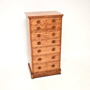 Antique Victorian Satin Wood Chest Of Drawers