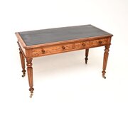 Antique Victorian Satin Wood Writing Table / Desk