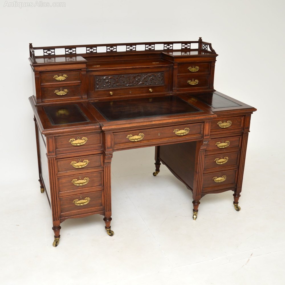 Antique Victorian Walnut Pedestal Desk Antiques Atlas