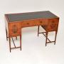 Antique Walnut & Mahogany Leather Top Desk