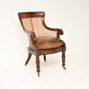 Antique William IV Mahogany And Leather Armchair