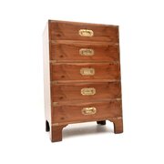 Antique Yew Wood Military Campaign Style Chest