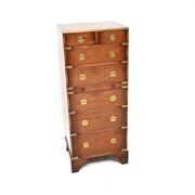 Antique Yew Wood Military Campaign Style Chest