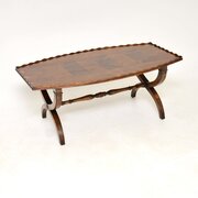 Antique Yew Wood Oyster Veneer Coffee Table