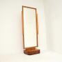 Art Deco Birds Eye Maple and Walnut Cheval Mirror