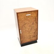 Art Deco Burr Elm And Walnut Bedside Cabinet