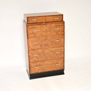 Art Deco Burr Elm And Walnut Chest Of Drawers