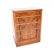 Art Deco Figured Walnut Chest of Drawers