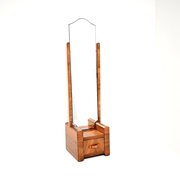 Art Deco Figured Walnut Cheval Floor Mirror