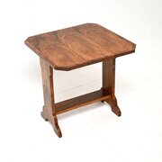 Art Deco Figured Walnut Drop Leaf Side Table