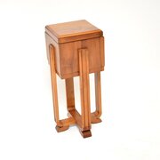 Art Deco Figured Walnut Side Table / Sewing Box