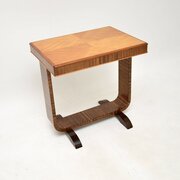 Art Deco Satin Birch And Walnut Side Table