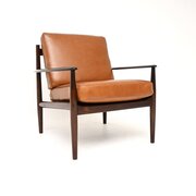 Danish Rosewood And Leather Armchair By Grete Jalk
