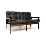 Danish Rosewood And Leather Capella Sofa