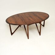 Danish Vintage Rosewood Gate Leg Dining Table