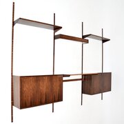 Danish Vintage Rosewood Wall Mounted Shelving Unit